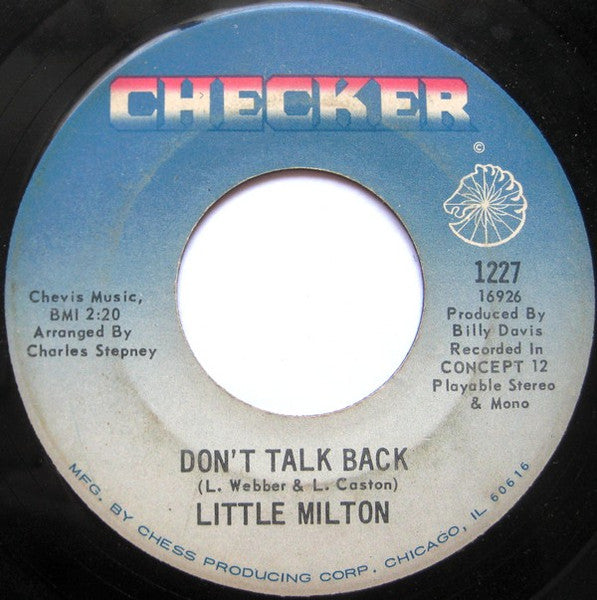 Little Milton : Baby I Love You (7", Single)