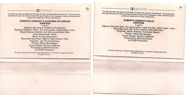 Egberto Gismonti & Academia De Danças : Sanfona (2xCass, Album)