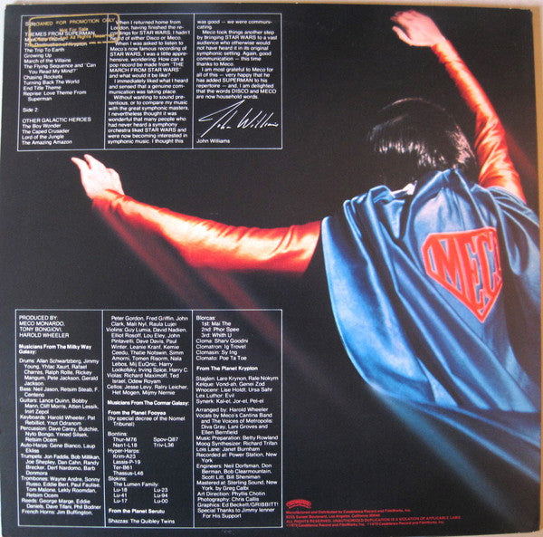 Meco* : Superman And Other Galactic Heroes (LP, Album, Promo)