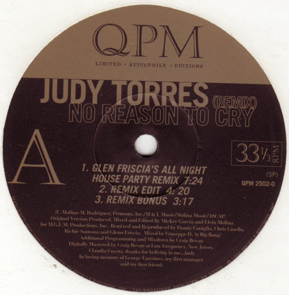 Judy Torres : No Reason To Cry (Remix) (12", Ltd)