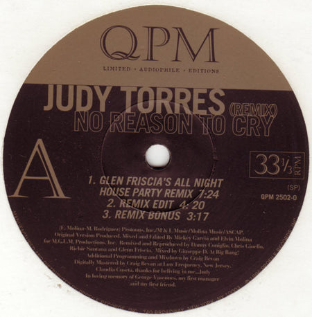 Judy Torres : No Reason To Cry (Remix) (12", Ltd)