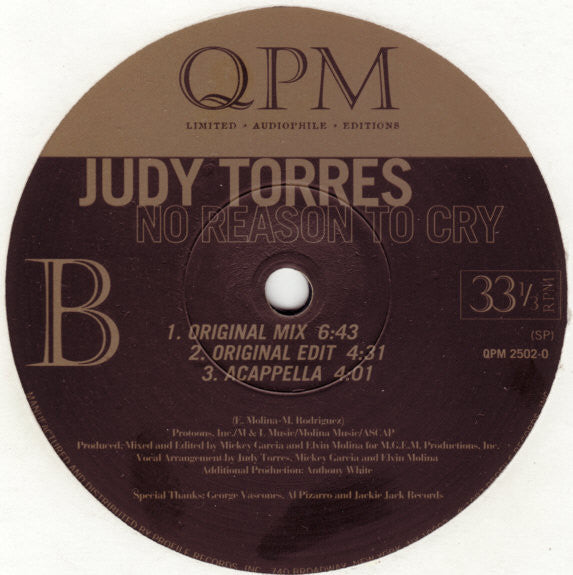 Judy Torres : No Reason To Cry (Remix) (12", Ltd)