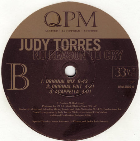 Judy Torres : No Reason To Cry (Remix) (12", Ltd)