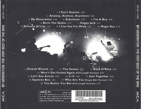 The Who : My Generation - The Very Best Of The Who (CD, Comp, Club, RM)