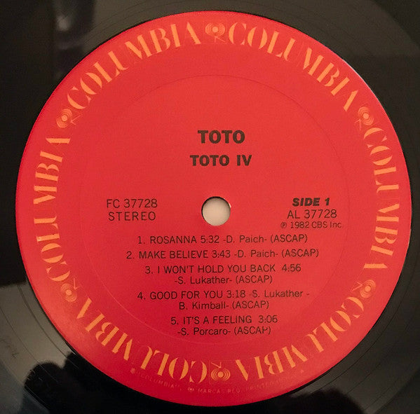Toto : Toto IV (LP, Album, Ter)
