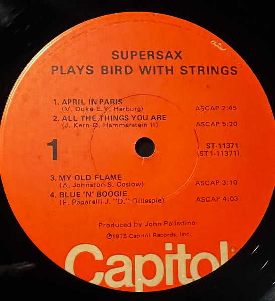 Supersax : Supersax Plays Bird With Strings (LP, Album, Jac)