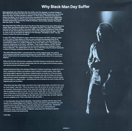 Fela Kuti & Africa 70 With Ginger Baker : Why Black Man Dey Suffer....... (LP, Album, Ltd, RE, Yel)