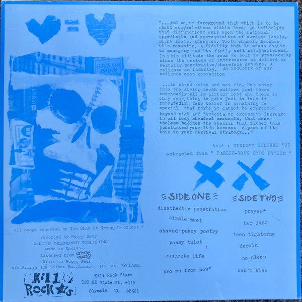 Huggy Bear (3) : Taking The Rough With The Smooch (10", Comp)