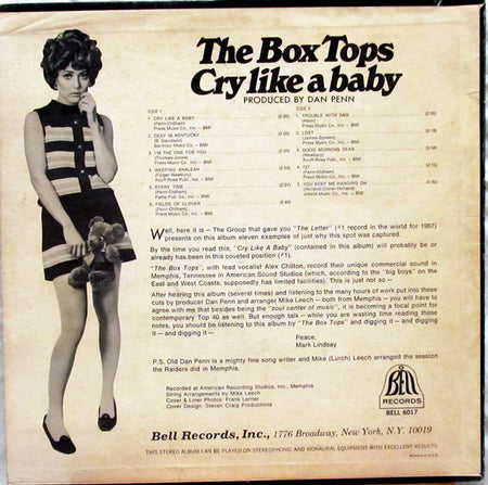 The Box Tops* : Cry Like A Baby (LP, Album, BW )
