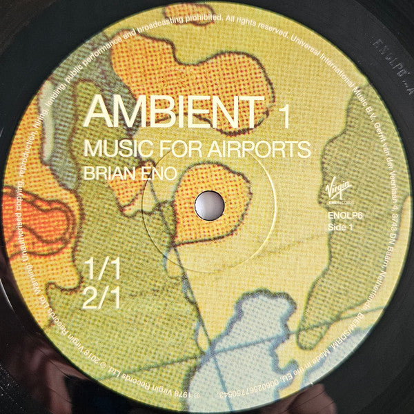 Brian Eno : Ambient 1 (Music For Airports) (LP, Album, RE, RM, RP, 180)
