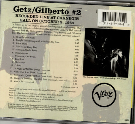 Stan Getz - Joao Gilberto* : Getz / Gilberto #2 (CD, Album, RE, RM)