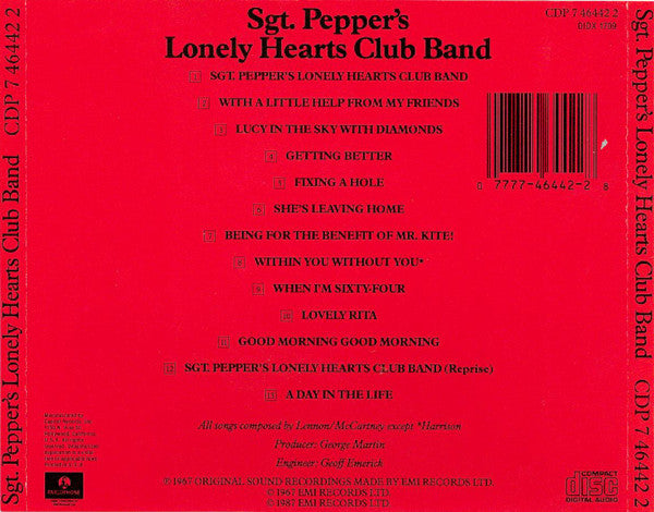The Beatles : Sgt. Pepper's Lonely Hearts Club Band (CD, Album, RE)