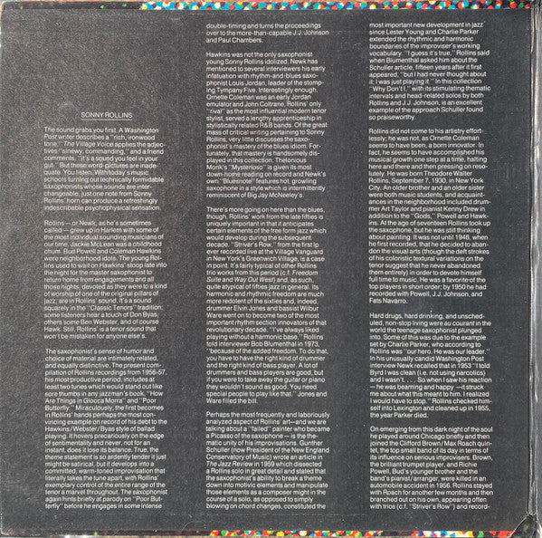 Sonny Rollins : Sonny Rollins (2xLP, Comp, Mono, RE, Gat)