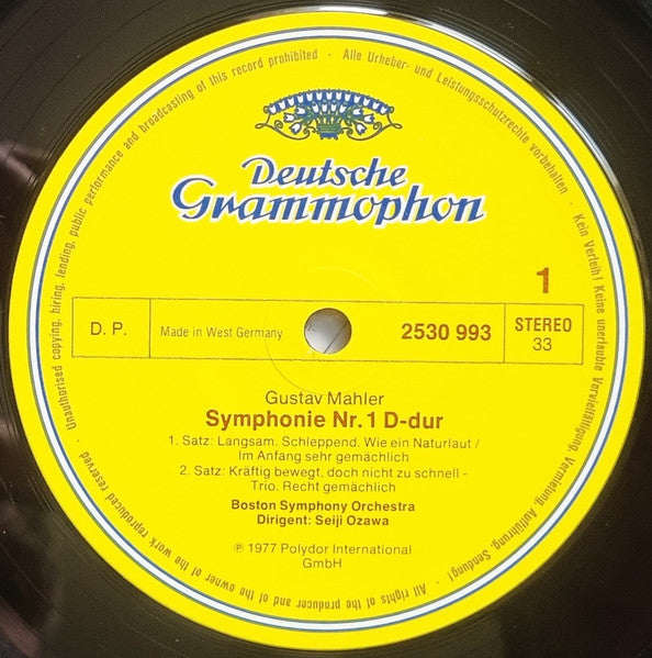 Gustav Mahler - Boston Symphony Orchestra, Seiji Ozawa : Symphony No.1 (LP)