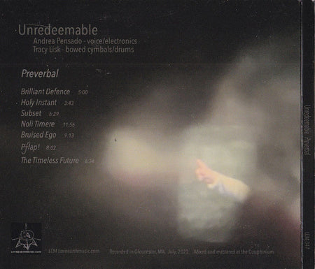 Unredeemable, Tracy Lisk, Andrea Pensado : Preverbal (CD, Album)