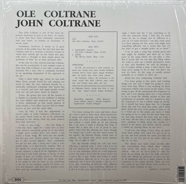John Coltrane : Olé Coltrane (LP, Album, RE, 180)