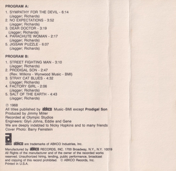 The Rolling Stones : Beggars Banquet (Cass, Album, RE, RM)