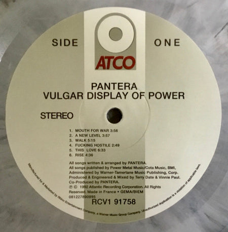 Pantera : Vulgar Display Of Power (LP, Album, Ltd, RE, Whi)