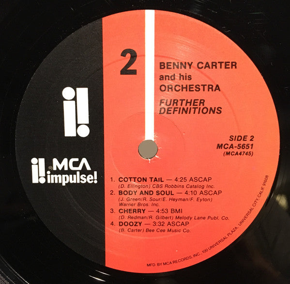 Benny Carter And His Orchestra : Further Definitions (LP, Album, RE, RM)