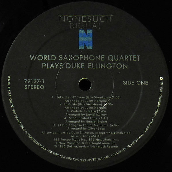 World Saxophone Quartet : Plays Duke Ellington (LP, Album)