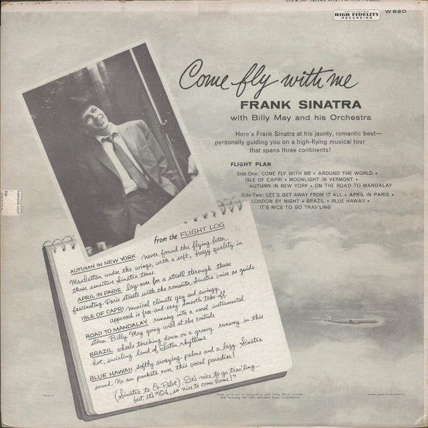 Frank Sinatra : Come Fly With Me (LP, Album, Mono, Scr)
