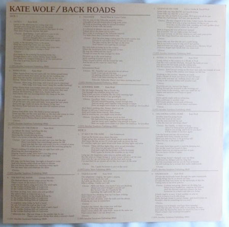 Kate Wolf & The Wildwood Flower : Back Roads (LP, Album)