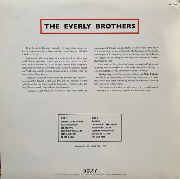The Everly Brothers* : The Everly Brothers (LP, RE)