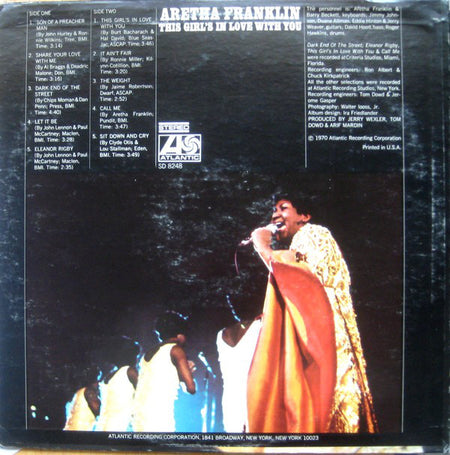 Aretha Franklin : This Girl's In Love With You (LP, Album, MO )