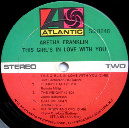 Aretha Franklin : This Girl's In Love With You (LP, Album, MO )