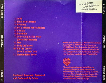 Prince : 1999 (CD, Album, Club, RE, SRC)