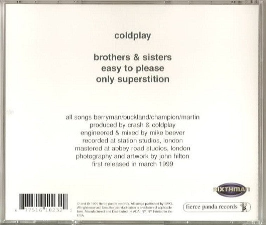 Coldplay : Brothers & Sisters (CD, Maxi, RE)