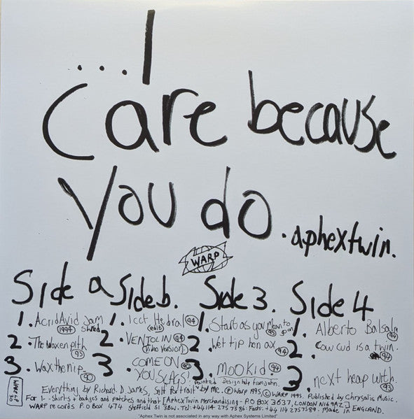Aphex Twin : ...I Care Because You Do (2xLP, Album, Bioplastic, RE, RP)