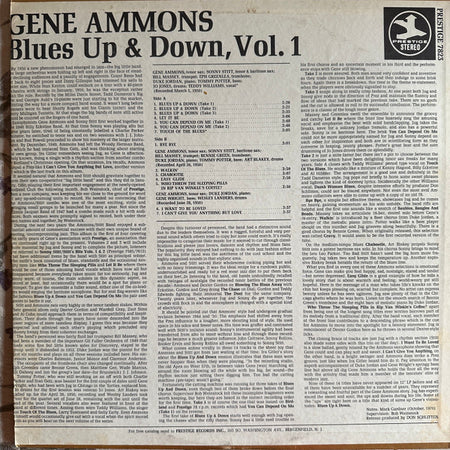 Gene Ammons : Blues Up & Down, Vol. 1 (LP, Comp, RE, RM)