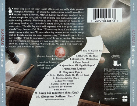 Kansas (2) : Leftoverture (CD, Album, RE, RM)