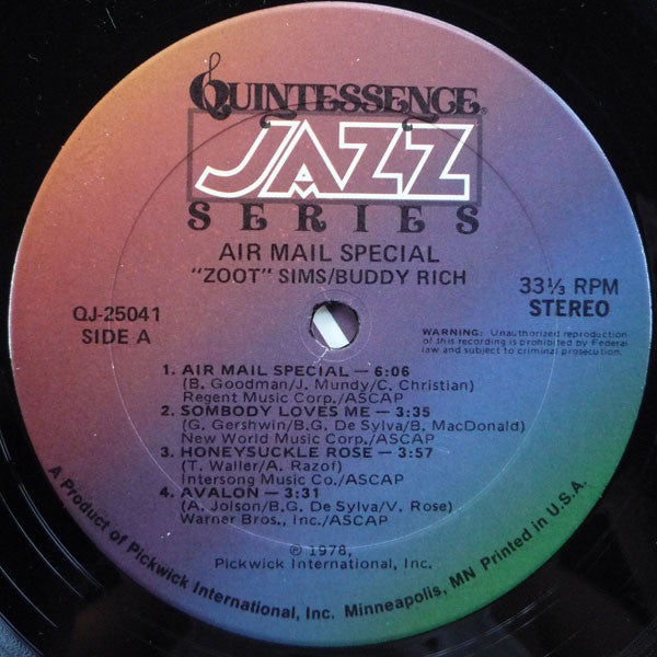 Zoot Sims / Buddy Rich : Air Mail Special (LP, Comp)
