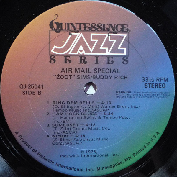 Zoot Sims / Buddy Rich : Air Mail Special (LP, Comp)