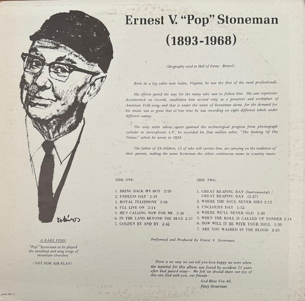 Ernest Stoneman : Ernest V. Stoneman: A Rare Find! (12", Comp, Mono)