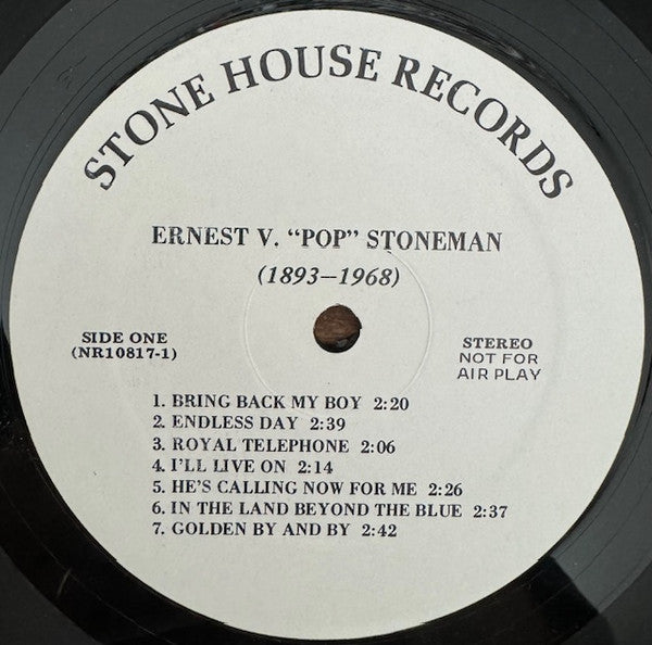 Ernest Stoneman : Ernest V. Stoneman: A Rare Find! (12", Comp, Mono)