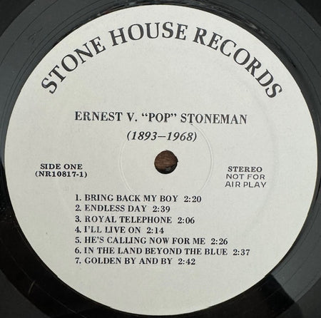 Ernest Stoneman : Ernest V. Stoneman: A Rare Find! (12", Comp, Mono)