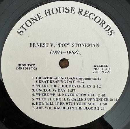 Ernest Stoneman : Ernest V. Stoneman: A Rare Find! (12", Comp, Mono)