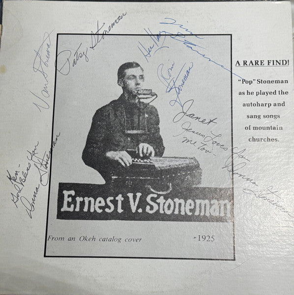 Ernest Stoneman : Ernest V. Stoneman: A Rare Find! (12", Comp, Mono)