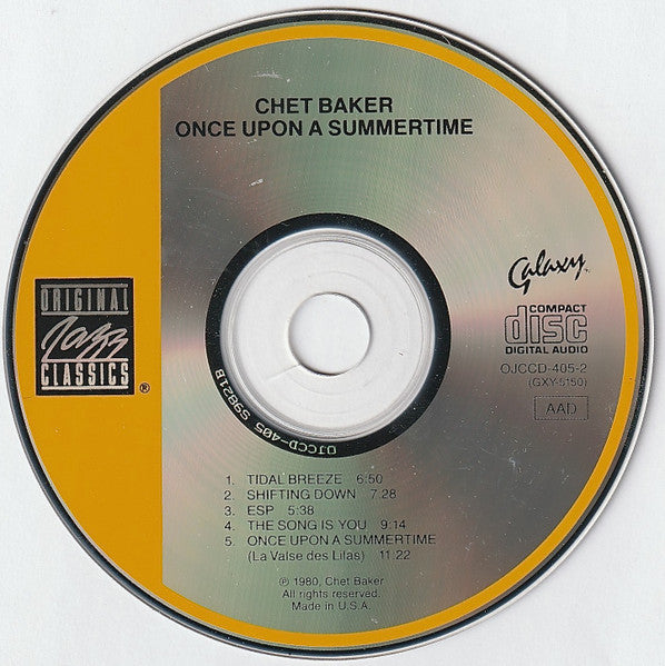 Chet Baker : Once Upon A Summertime (CD, Album)