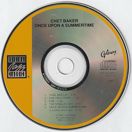Chet Baker : Once Upon A Summertime (CD, Album)