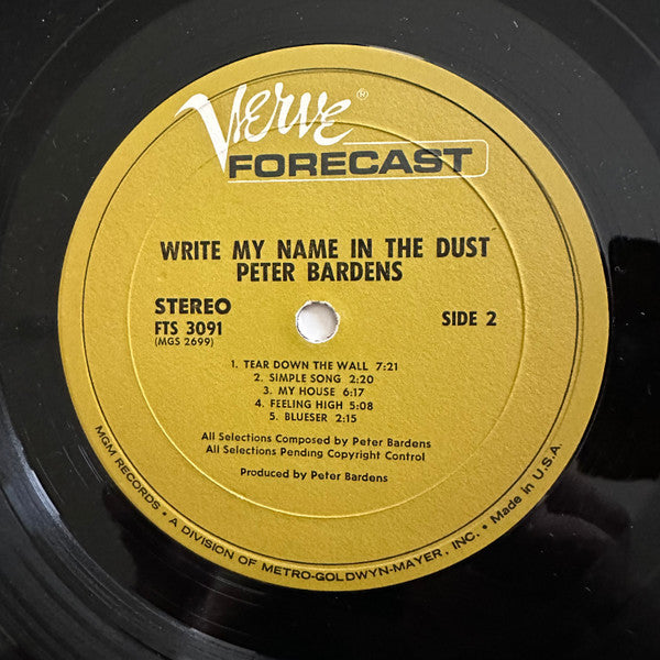 Peter Bardens : Write My Name In The Dust (LP, Album)