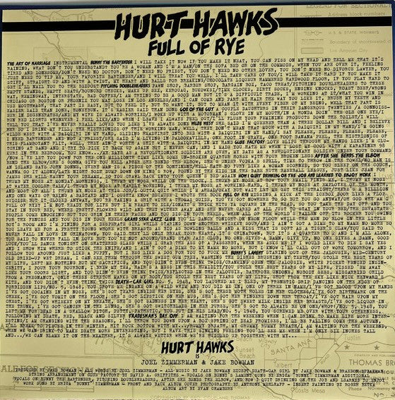Hurt Hawks : Full Of Rye (LP, Album, Bla)
