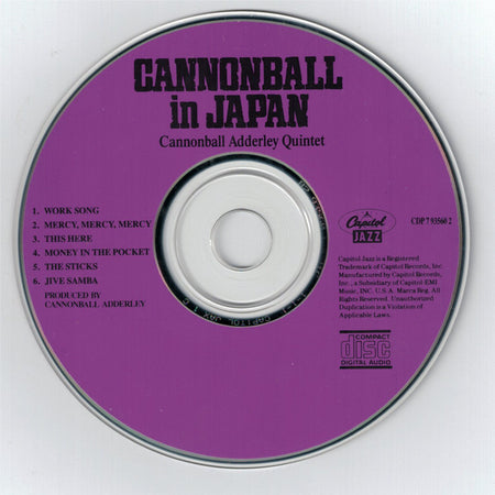 Cannonball Adderley Quintet* : Cannonball In Japan (CD, Album, RE)