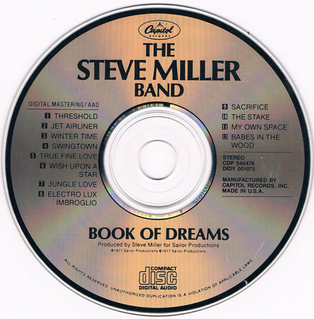 The Steve Miller Band* : Book Of Dreams (CD, Album, Club, RE)