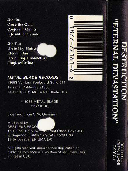 Destruction : Eternal Devastation (Cass, Album)