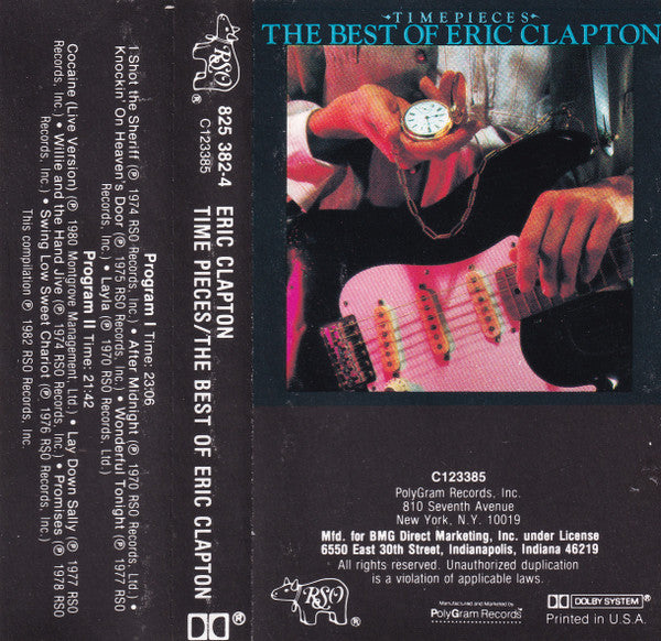 Eric Clapton : Timepieces - The Best Of Eric Clapton (Cass, Comp, Club, BMG)