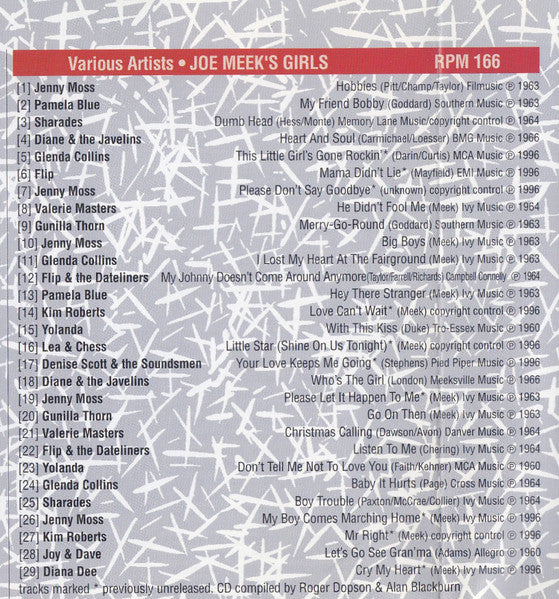 Joe Meek : Let's Go - Joe Meek's Girls! (CD, Comp)